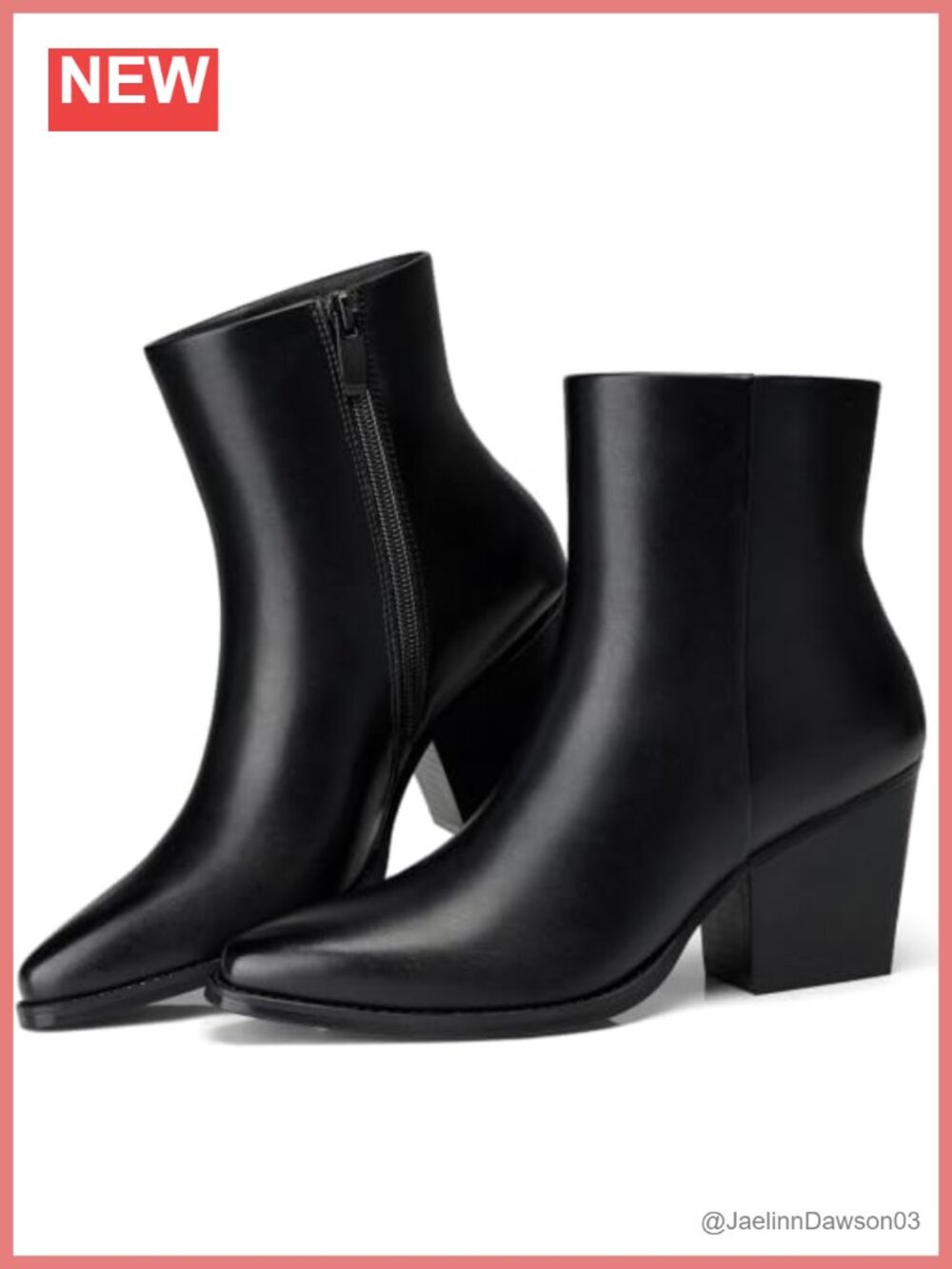 TEMOFON Women's Pointed Toe Mid Heel Ankle Boots Comfort Cushion